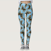 Blue Pansy Butterfly patroon Leggings (Voorkant)