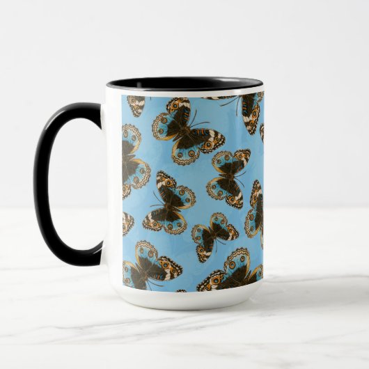 Blue Pansy Butterfly patroon Mok (Links)