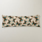 Blue Pansy Butterfly-patroon op wit Lichaamskussen (Achterkant)