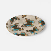 Blue Pansy Butterfly-patroon op wit Papieren Bordje (Gekanteld)