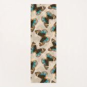 Blue Pansy Butterfly-patroon op wit Yogamat (Voorkant)