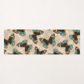 Blue Pansy Butterfly-patroon op wit Yogamat (Voorkant (horizontaal))