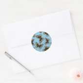 Blue Pansy Butterfly patroon Ronde Sticker (Envelop)