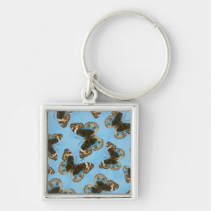 Blue Pansy Butterfly patroon Sleutelhanger