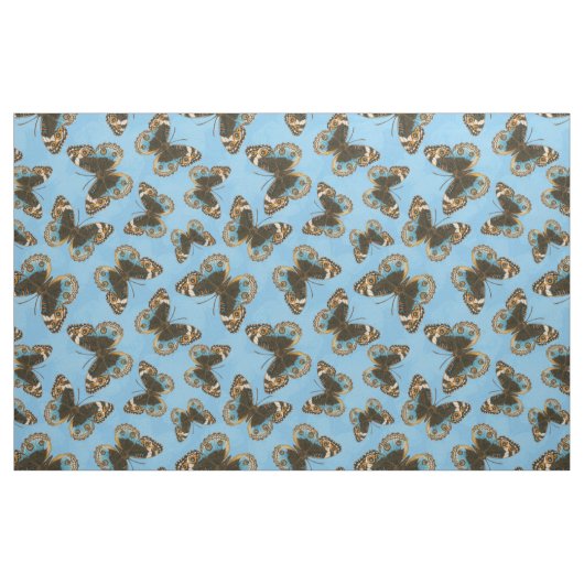 Blue Pansy Butterfly patroon Stof (Fat Quarter)
