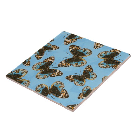 Blue Pansy Butterfly patroon Tegeltje (Zijkant)