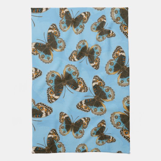 Blue Pansy Butterfly patroon Theedoek (Verticaal)