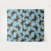 Blue Pansy Butterfly patroon Wandkleed (Voorkant (horizontaal))