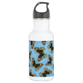 Blue Pansy Butterfly patroon Waterfles (Voorkant)