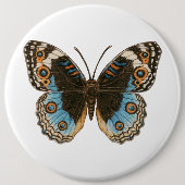 Blue Pansy Butterfly Ronde Button 6,0 Cm (Voorkant)