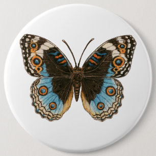 Blue Pansy Butterfly Ronde Button 6,0 Cm