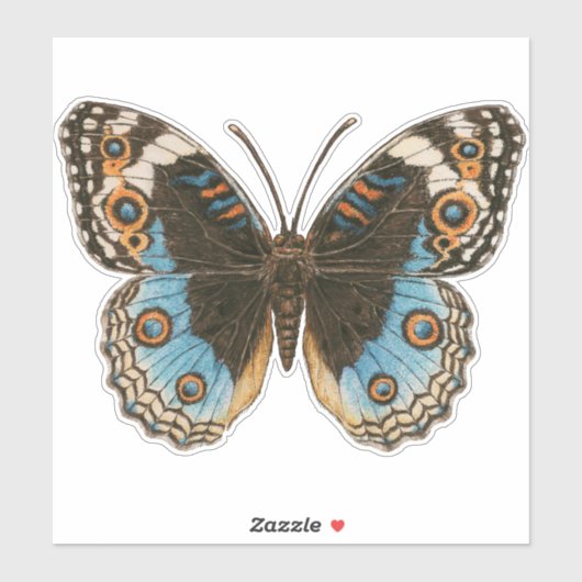 Blue Pansy Butterfly Sticker (Vel)