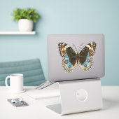 Blue Pansy Butterfly Sticker (Laptop op bureau)