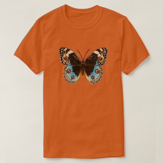 Blue Pansy Butterfly T-shirt (Design voorkant)