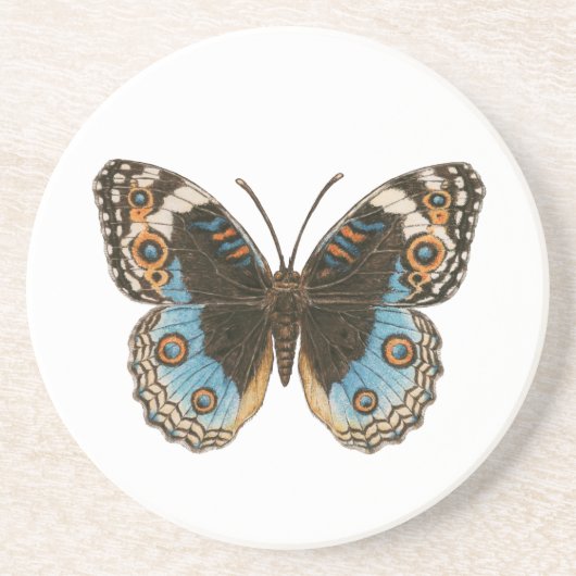 Blue Pansy Butterfly Zandsteen Onderzetter (Voorkant)