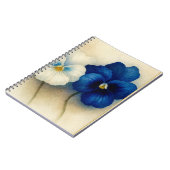 Blue Pansy Floral Notebook | Elegant Botanical Jou Notitieboek (Linkerzijde)