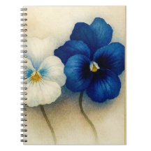 Blue Pansy Floral Notebook – Hand Painted 