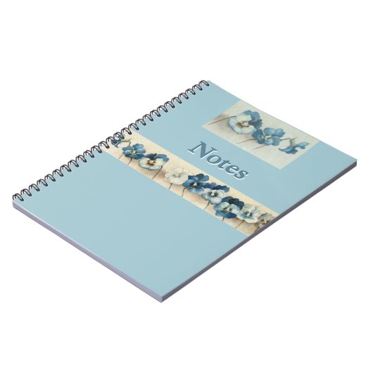 Blue Pansy Floral Notitieboek –  botanische tuin (Linkerzijde)