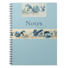 Blue Pansy Floral Notitieboek –  botanische tuin