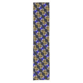 Blue Pansy Flower Abstract Pattern Korte Tafelloper (Voorkant)