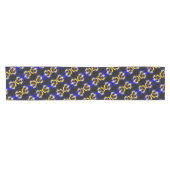 Blue Pansy Flower Abstract Pattern Korte Tafelloper (Horizontaal)