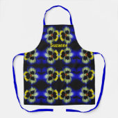 Blue Pansy Flower Abstract Pattern Personalized Schort (Voorkant)