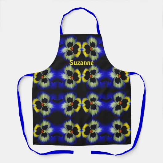 Blue Pansy Flower Abstract Pattern Personalized Schort (Voorkant)