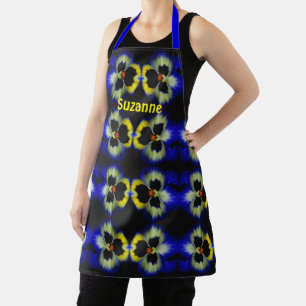 Blue Pansy Flower Abstract Pattern Personalized Schort