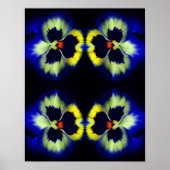 Blue Pansy Flower Abstract Poster (Voorkant)