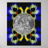 Blue Pansy Flower Lijst Creëer Uw eigen foto Poster (Voorkant)