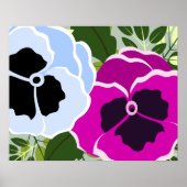 Blue Pansy Flower Poster (Voorkant)