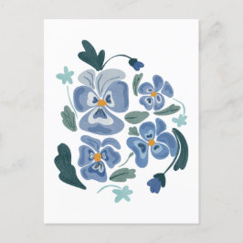 Blue Pansy Flowers Aesthetische Pansies Briefkaart