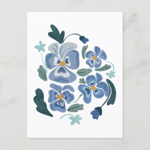 Blue Pansy Flowers Aesthetische Pansies Briefkaart