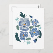 Blue Pansy Flowers Aesthetische Pansies Briefkaart (Voorkant / Achterkant)