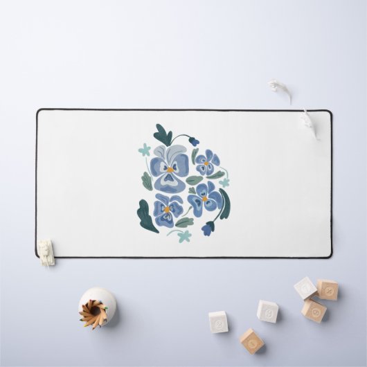 Blue Pansy Flowers Aesthetische Pansies Bureaumat (Kindertafel)