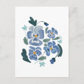Blue Pansy Flowers Aesthetische Pansies Feestdagenkaart (Voorkant)