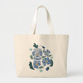 Blue Pansy Flowers Aesthetische Pansies Grote Tote Bag