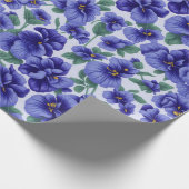 Blue Pansy Flowers Cadeaupapier (Hoek)