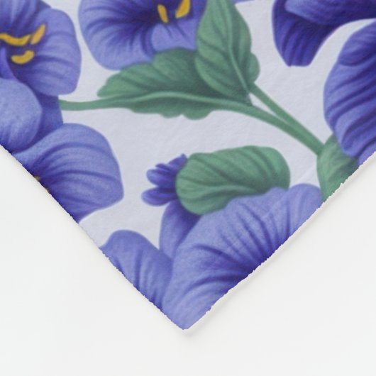Blue Pansy Flowers Fleece Deken (Hoek)