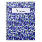 Blue Pansy Flowers Personalized Notitieboek (Voorkant)