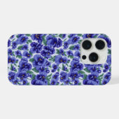 Blue Pansy Flowers Phone Case iPhone Hoesje (Achterkant horizontaal)