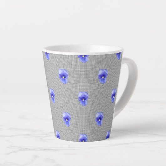 Blue Pansy Latte Mok (Rechterhoek)