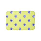 Blue Pansy on Yellow - badmat (Voorkant)