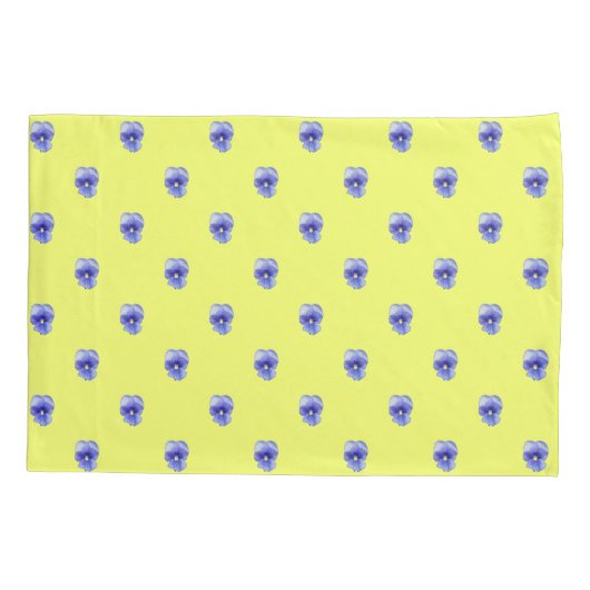 Blue Pansy on Yellow - Kussensloop (Achterkant)