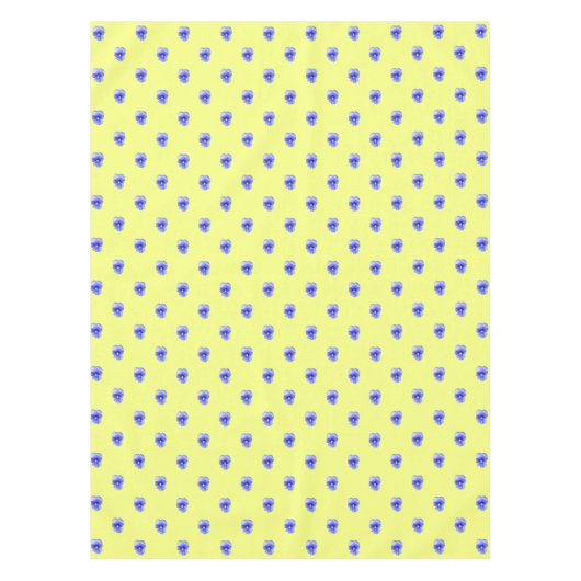 Blue Pansy on Yellow - Tablecloth Tafelkleed (Voorkant)