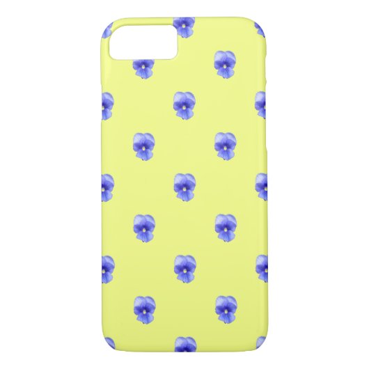 Blue Pansy on Yellow - telefoontas Case-Mate iPhone Case (Achterkant)