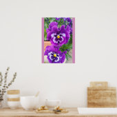 Blue Pansy Pansies Flower Floral Garden Poster (Keuken)