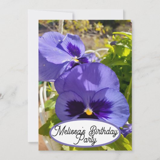 Blue Pansy Pansies Flower Floral  Girls Kaart (Voorkant)