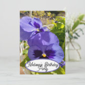 Blue Pansy Pansies Flower Floral  Girls Kaart (Staand voorkant)