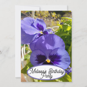 Blue Pansy Pansies Flower Floral  Girls Kaart